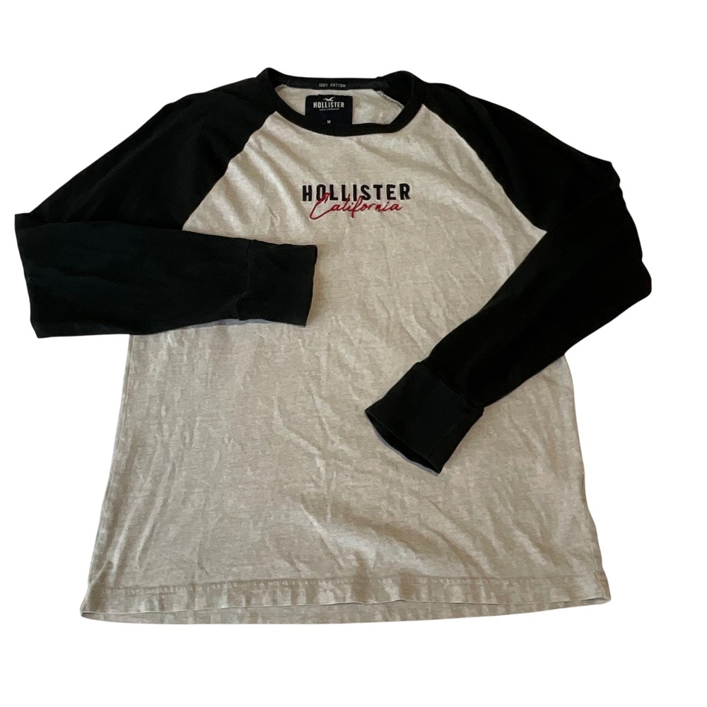 Hollister California Mens Raglan Long Sleeve Crew Neck‎ T-Shirt